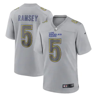 mens nike jalen ramsey gray los angeles rams atmosphere fas